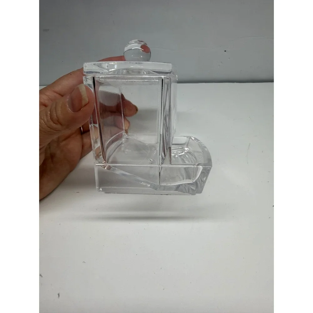 Clear Acrylic Cotton Swab Dispenser Gravity Fed Q-Tip Holder Vanity Organizer